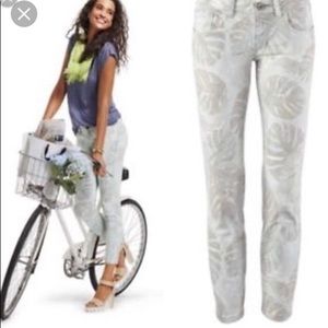 CAbi tropical print Paradise skinny pants size 4